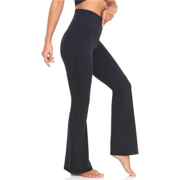 High Waist Flared Leggings, 30"/32" Bootcut Casual Yoga Pants, Tummy Control - Picture 1 of 6